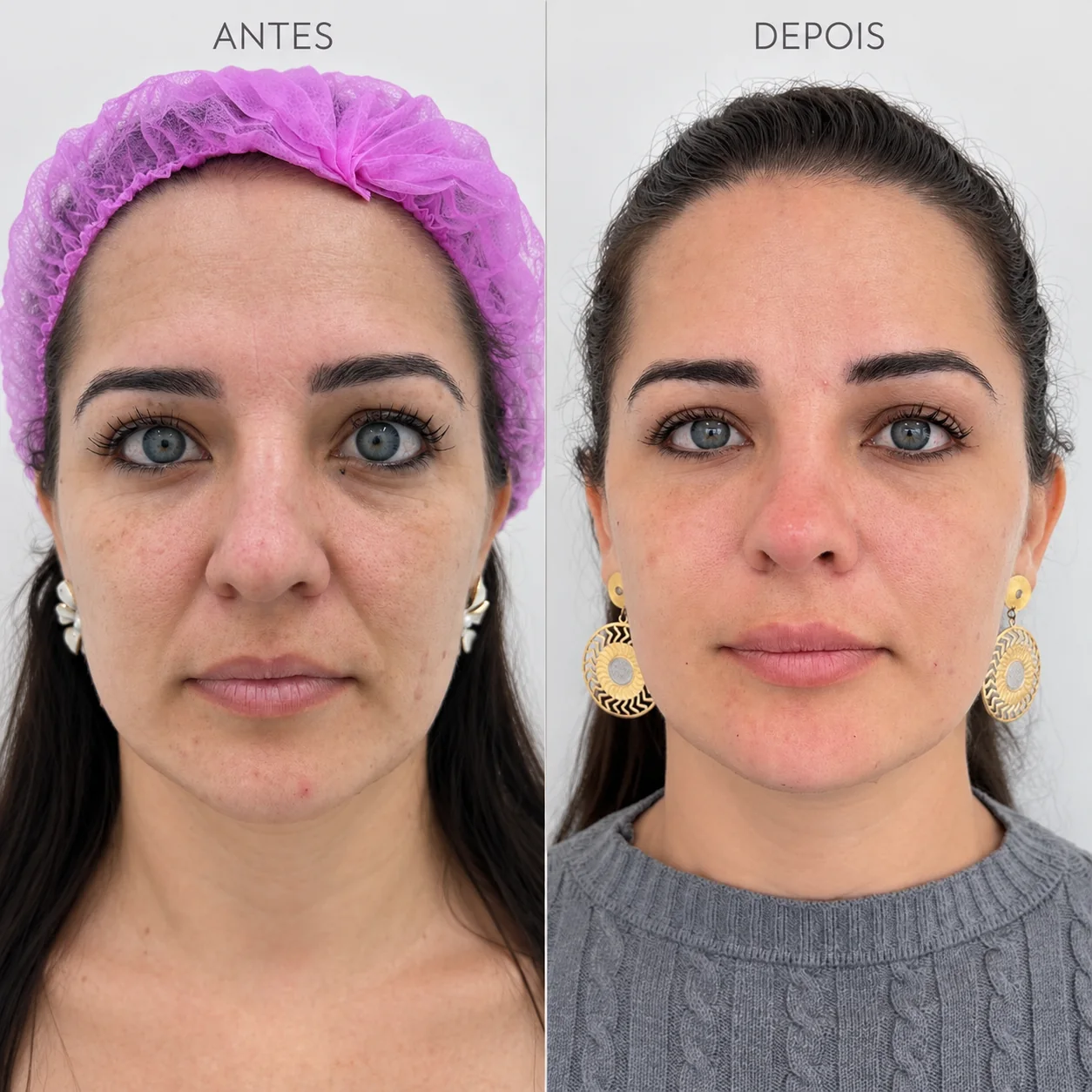 Registro clínico real 6 de rejuvenescimento facial em Itaquaquecetuba